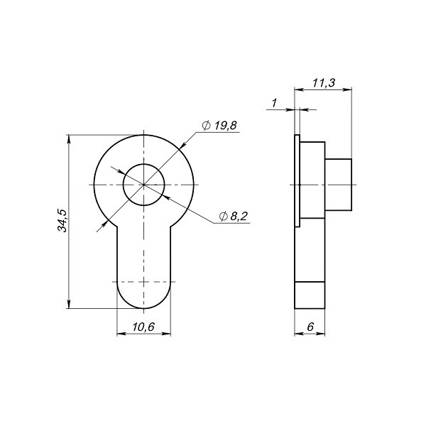 Вставка под шток цилиндра FUARO INSERT TANG SSC-16 сатинированный хром