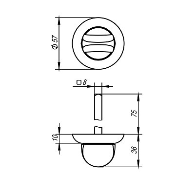 Ручка поворотная AJAX BKW8/75-0705 CP-8 хром