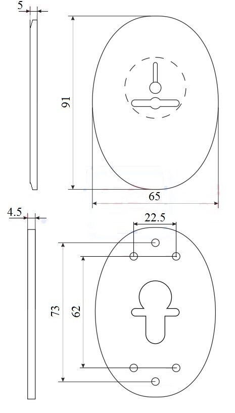 Накладка декоративная на сувальдный замок с шторкой FUARO ESC 476 (90х65) СP ХРОМ
