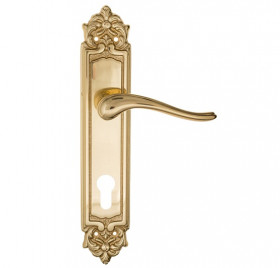 Дверная ручка на планке Fratelli Cattini LAVERA CYL PL96-OLV полированная латунь