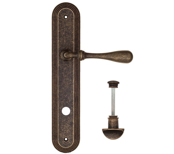 Дверная ручка на планке Fratelli Cattini RETRO WC-2 PL288-BA античная бронза