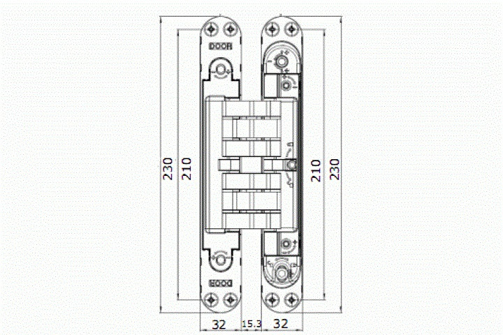 KUBICA 7200 DXSX NS универсальная петля цвет МАТОВЫЙ НИКЕЛЬ 200 kg