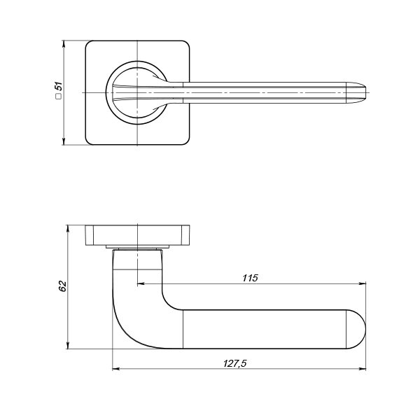 Ручка дверная PUNTO DROID ZQ SN/CP-3 матовый никель/хром