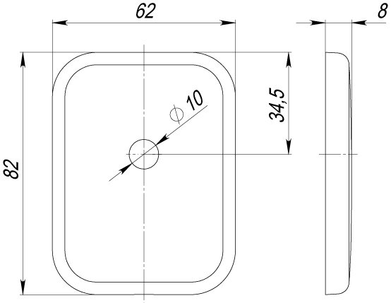 Накладка декоративная под шток ARMADILLO BK-DEC SQ (ATC Protector 1) CP-8 Хром