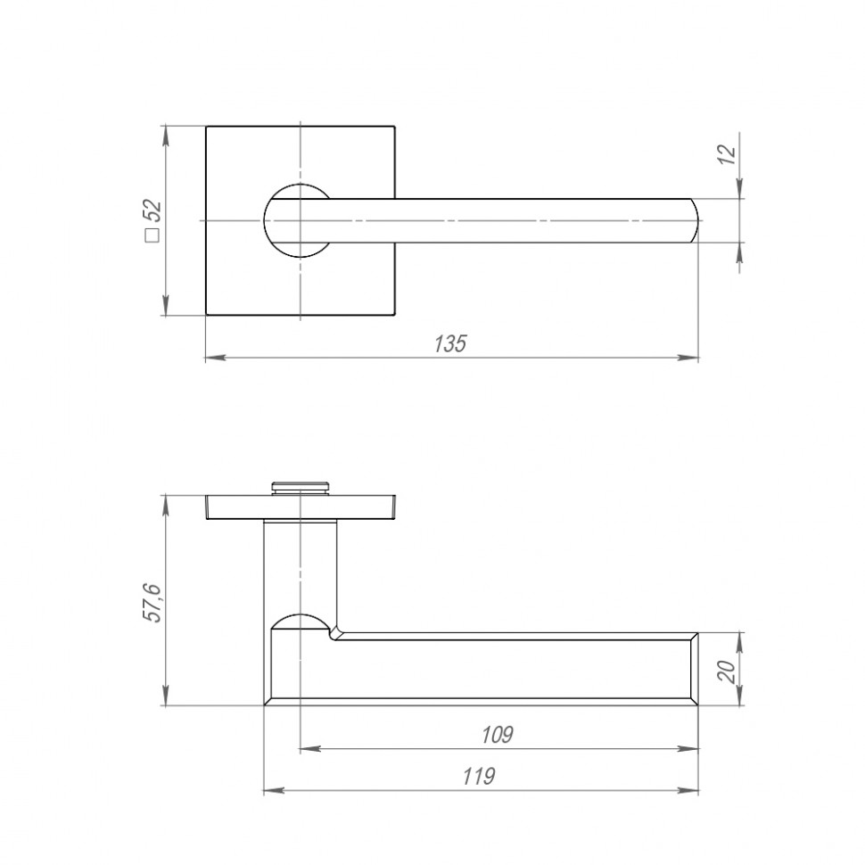 Ручка дверная AJAX K.JS51.APOLO SN-3 матовый никель