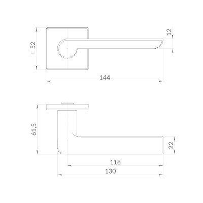 Ручка дверная PUNTO K.EST.Q52.SANDY BL-24 черный