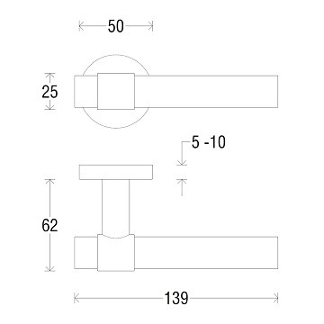 Ручка дверная FADEX FORME 331 ALYA DIAGONAL матовая бронза FIXA