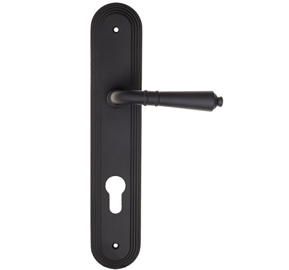 Дверная ручка на планке Fratelli Cattini TOSCANA CYL PL288-NM матовый черный