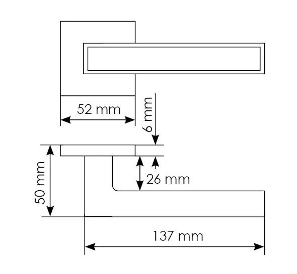 Ручка дверная MORELLI DIY MH-48-S6 SC/BL SULLA матовый хром/черный