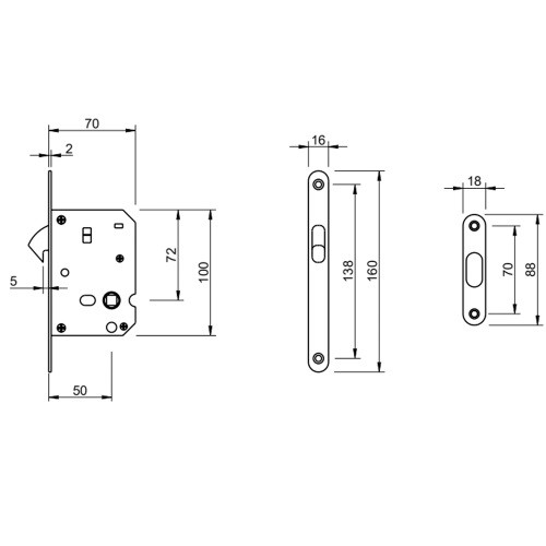 Механизм для раздвижных дверей Tupai 3859-142 Никель