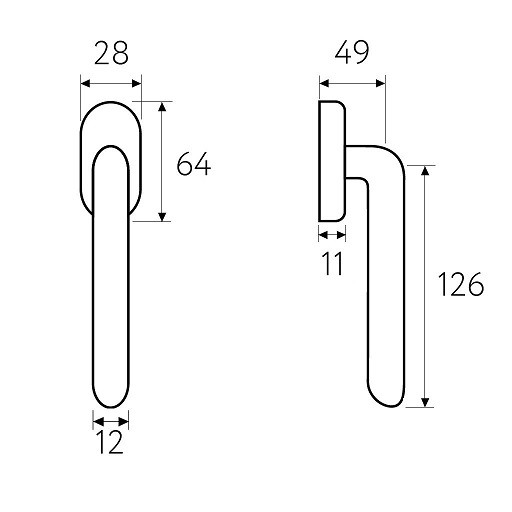 Ручка оконная Fratelli Cattini SHAPE-SX FW 7-CS матовый хром ЛЕВАЯ