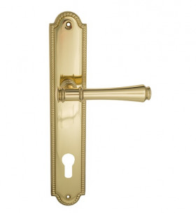 Дверная ручка на планке Venezia CALLISTO CYL PL98 полированная латунь