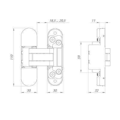 Петля скрытой установки PUNTO UNION 2.2 ZN/IND BL черный