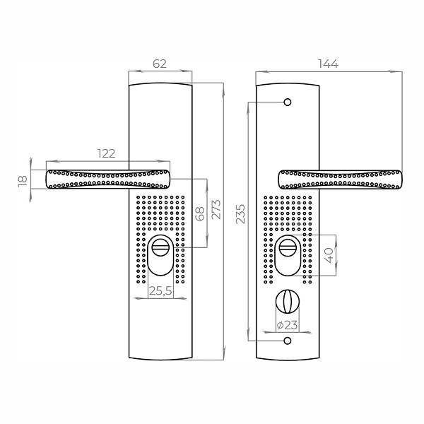 Ручка на планке AJAX P.UNI.CH-222 универсальная