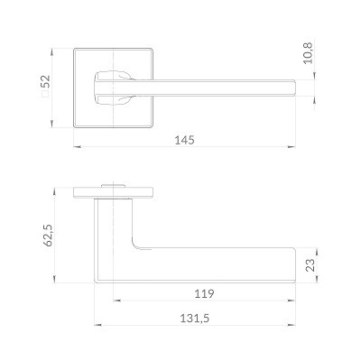 Ручка дверная PUNTO K.EST.Q52.SELECT BL-24 черный