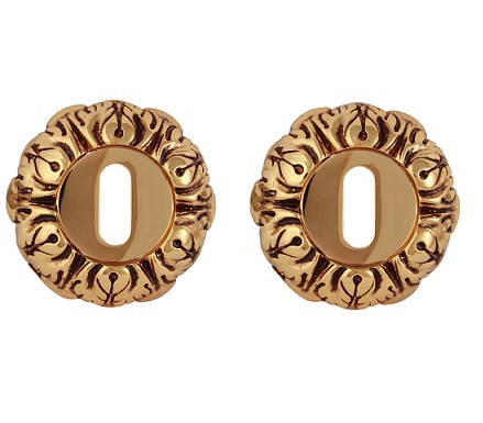 Накладка под под сувальдный ключ CLASS Cab NEW 60 мм Золото 24К + коричневый