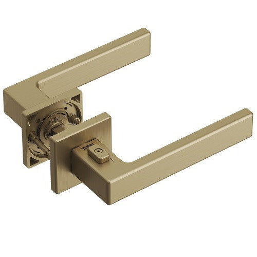 Ручка дверная Tupai 4275 5SQP-208 с блокировкой правая матовое золото