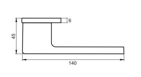 Ручка дверная PUERTO INAL 540-03 slim MBN Бискотти матовый черный никель