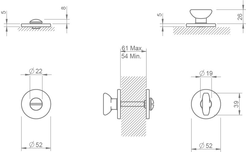 Завертка сантехническая TUPAi 4041 R 5S-142 никель