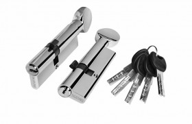 Цилиндр латунный PALIDORE 100PC 55/45С ключ/вертушка хром