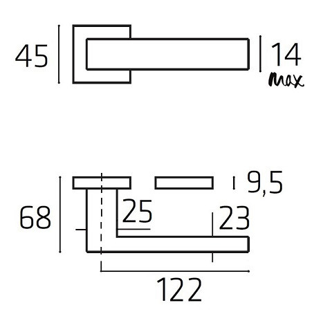 Ручка дверная Venezia Unique PHILIP полированный хром / черный