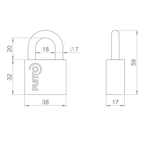 Замок навесной PUNTO PK-1540 3 key диск.ключ
