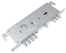 Замок врезной ГАРДИАН ЗВ 25.14 Т двухсистемный с тягами ЛЕВЫЙ (без накл), 5+1 кл (длин. кл. 54 мм) /123:453/