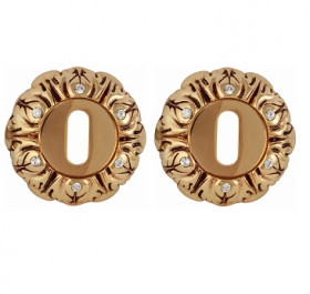 Накладка под под сувальдный ключ CLASS Cab NEW 60 мм Золото 24К + коричневый + 6S