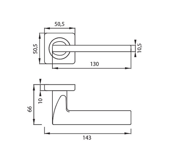 Ручка дверная ARCHIE VIVO 44 M.BLACK матовый черный