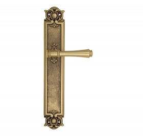Дверная ручка на планке Venezia CALLISTO PL97 французское золото + коричневый