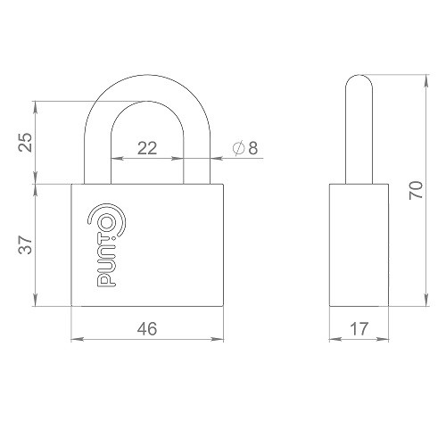 Замок навесной PUNTO PK-1550 3 key диск.ключ