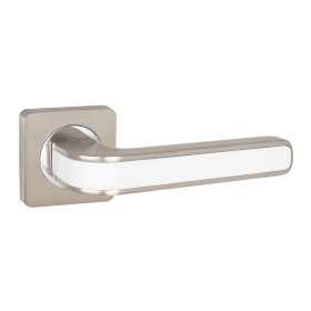 Ручка дверная PUNTO FUTURA ZQ SN/WH-19 матовый никель/белый