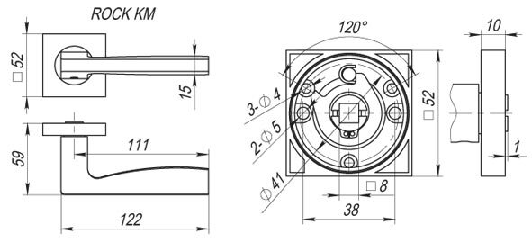 Ручка дверная FUARO ROCK KM SN/CP-3 Матовый никель/хром