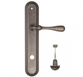 Дверная ручка на планке Fratelli Cattini RETRO WC-2 PL288-IA античное серебро