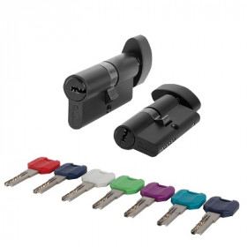 Цилиндровый механизм PUNTO MaxPro7002Knob60mm(25+10+25) BL черный 7key с вертушкой