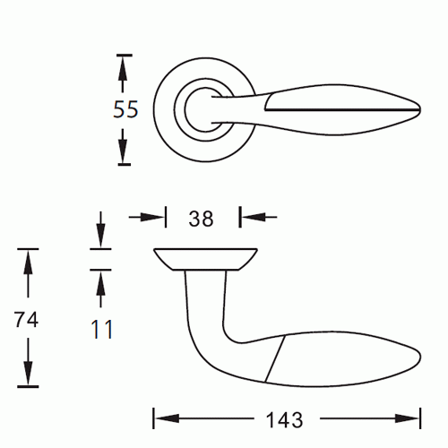 Ручка дверная ARCHIE Palmetta S010 95 MB античная бронза