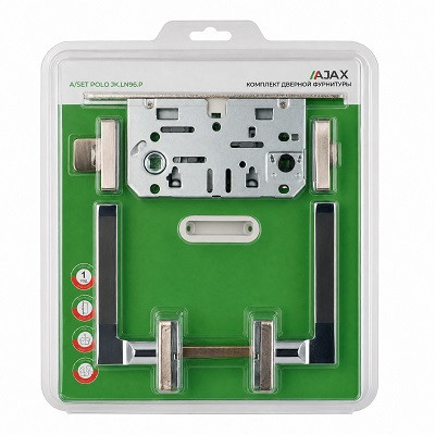 Комплект ручек AJAX с защелкой и поворотниками A/SET POLO JK.LN96.P SN-3 матовый никель