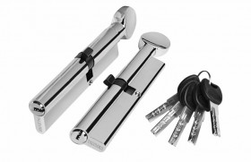 Цилиндр латунный PALIDORE 110(60/50С)РС ключ/вертушка хром