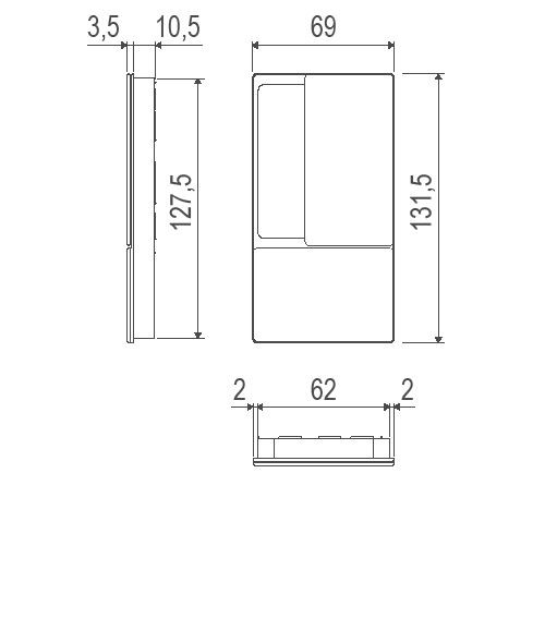 B30000.01.FM Ручка WAVE без запирания (белый), для раздвижных дверей ПОДХОДИТ К TOUCH