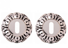 Накладка под под сувальдный ключ CLASS Cab NEW 60 мм серебро 925 + черный