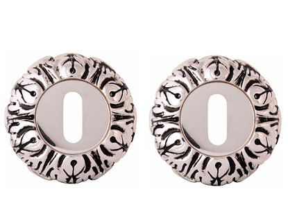 Накладка под под сувальдный ключ CLASS Cab NEW 60 мм серебро 925 + черный