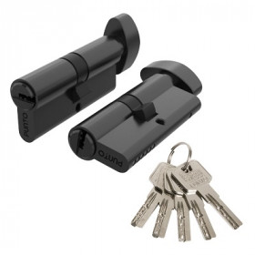 Цилиндровый механизм PUNTO Z3002Knob80(30+10+40) с вертушкой BL черный