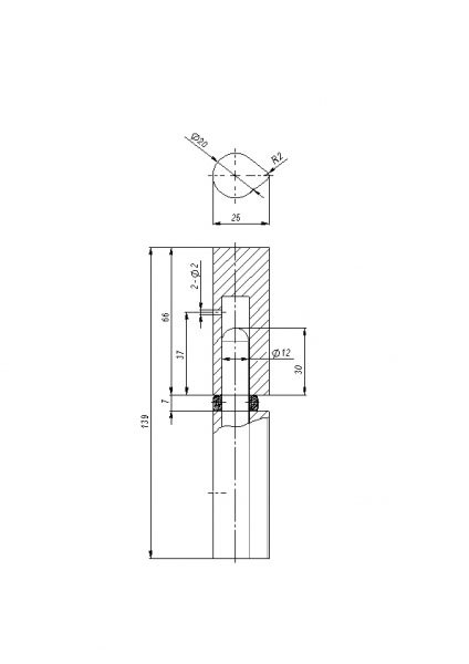 Петля приварная FUARO T120141 с подшипником (141х20 мм) (без фаски)