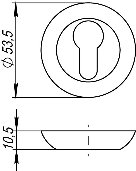Накладка под цилиндр PUNTO ET TL SSC-16 сатинированный хром