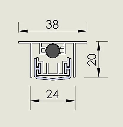 Порог автоматический БОВЕНТ АЛД 3208 L=830 мм