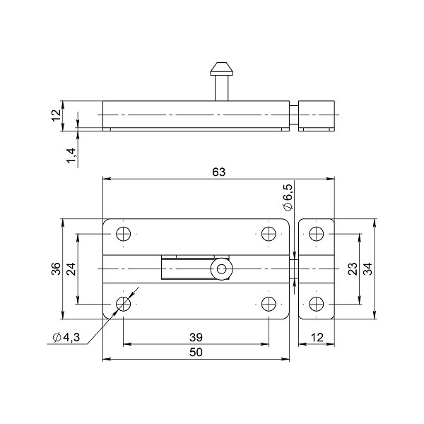 Шпингалет AJAX SPD60х30 BR коричневый