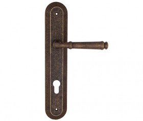 Дверная ручка на планке Fratelli Cattini FARFALLA CYL PL288-BA античная бронза