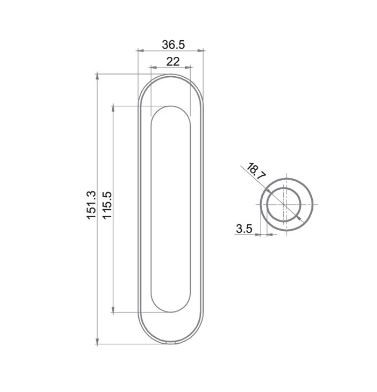 Ручка для раздвижных дверей RENZ INSDH 401 AB бронза античная