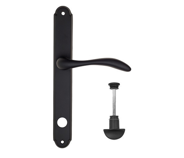 Дверная ручка на планке Fratelli Cattini LUCCIA WC-2 PL01-NM матовый черный