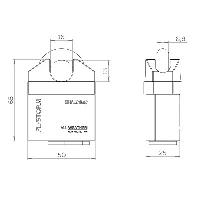 Замок навесной FUARO PL-STORM-3650 4 key дисковый ключ
